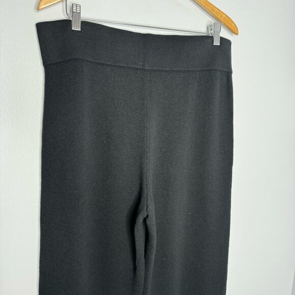 Club Monaco Black Long Wool Blend Knit Pull on Pants Stretch Casual Wardrobe XL - Picture 8 of 12
